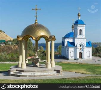 Holy Theotokos of Kazan Monastery in the village of Vinnovka, Russia. View of the Church of the Holy Theotokos of Kazan Monastery in the village of Vinnovka, Russia
