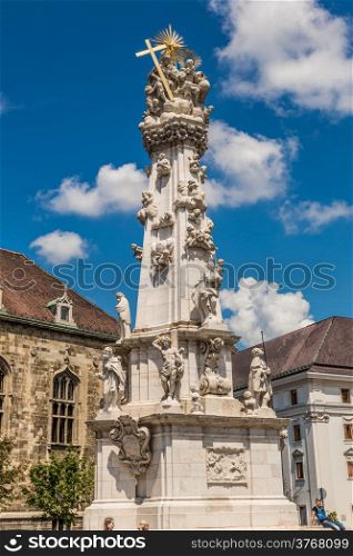 Holy Trinity column outside of Matthias Church in Budapest, Hungary