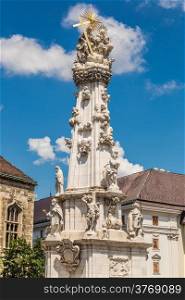 Holy Trinity column outside of Matthias Church in Budapest, Hungary