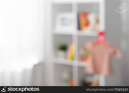 home and background concept - blurred kid&rsquo;s room interior. blurred kid&rsquo;s room interior