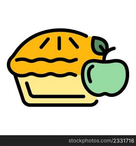 Home apple pie icon. Outline home apple pie vector icon color flat isolated. Home apple pie icon color outline vector