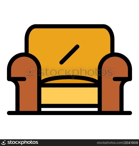 Home armchair icon. Outline home armchair vector icon color flat isolated. Home armchair icon color outline vector