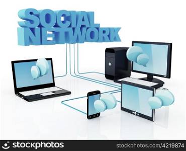 Home Electronic Devices connected to cloud social network.Note: All Devices design and all screen interface graphics in this series are designed by the contributor him self.
