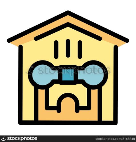 Home gym icon. Outline home gym vector icon color flat isolated. Home gym icon color outline vector