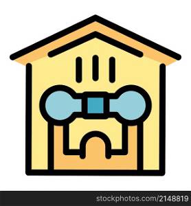 Home gym icon. Outline home gym vector icon color flat isolated. Home gym icon color outline vector