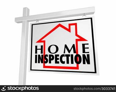 Home Inspection House for Sale Sign 3d Illustration