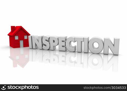 Home Inspection House Word Certified Inspector 3d Render Illustration