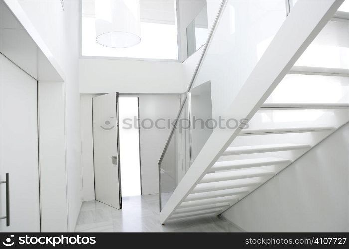 Home interior stair white architecture lobby house decoration