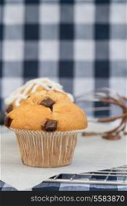 Home made chocolate chip muffins