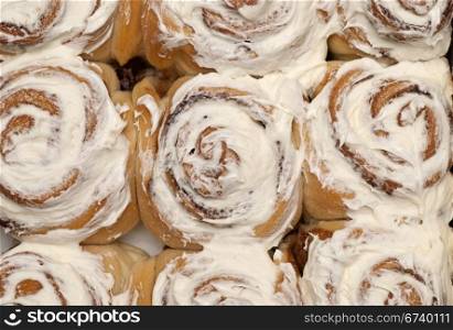 Home made Cinnamon rolls background