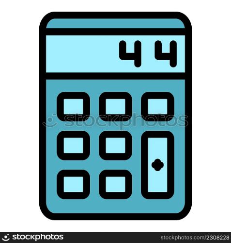 Home office calculator icon. Outline home office calculator vector icon color flat isolated. Home office calculator icon color outline vector