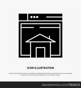 Home, Sell, Web, Layout, Page, Website solid Glyph Icon vector