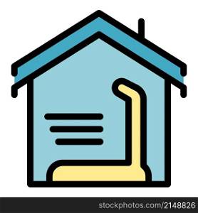 Home training icon. Outline home training vector icon color flat isolated. Home training icon color outline vector