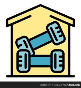 Home training icon. Outline home training vector icon color flat isolated. Home training icon color outline vector