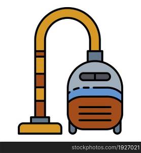 Home vacuum cleaner icon. Outline home vacuum cleaner vector icon color flat isolated. Home vacuum cleaner icon color outline vector