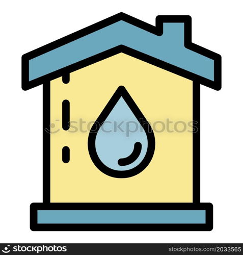 Home water system icon. Outline home water system vector icon color flat isolated. Home water system icon color outline vector