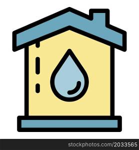 Home water system icon. Outline home water system vector icon color flat isolated. Home water system icon color outline vector