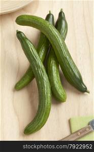 Homegrown fresh organic cucumbers