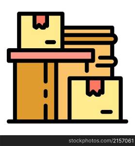 Homeless object boxes icon. Outline homeless object boxes vector icon color flat isolated. Homeless object boxes icon color outline vector