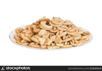homemade almond pastries isolated on white
