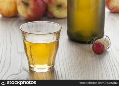 Homemade apple cider in a glass
