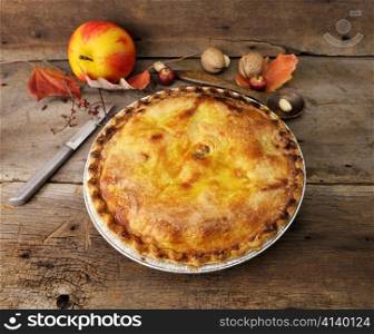 Homemade Apple Pie On A Wooden Background