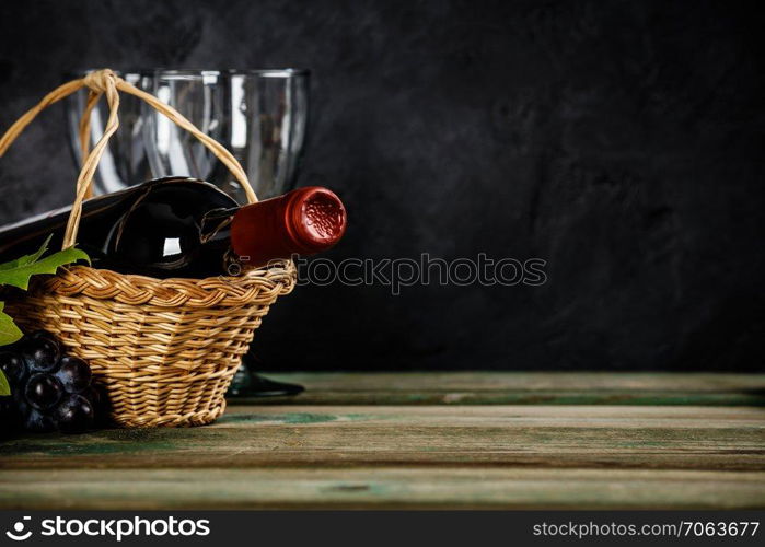 Homemade beef and ciabatta hamburgers on wooden background, space for text