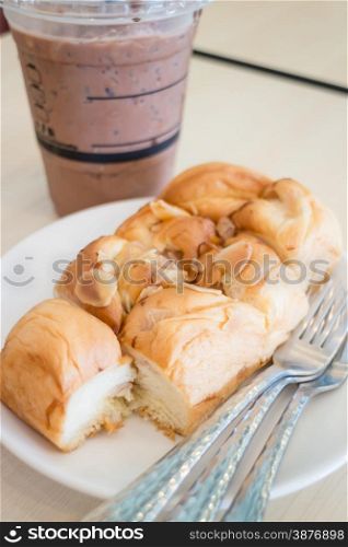 Homemade bread with almond, raisin and coconut, stock photo