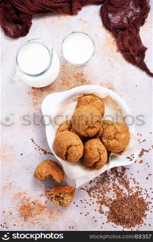 homemade bread with milk on a table