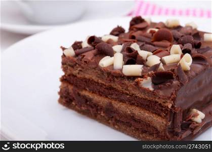Homemade Chocolate Cake - Brownies on White Plate
