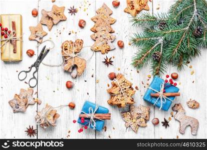 Homemade Christmas cookies. homemade Christmas cookies for the winter holidays