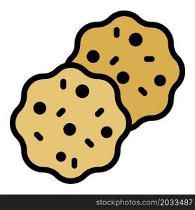 Homemade cookie icon. Outline homemade cookie vector icon color flat isolated. Homemade cookie icon color outline vector