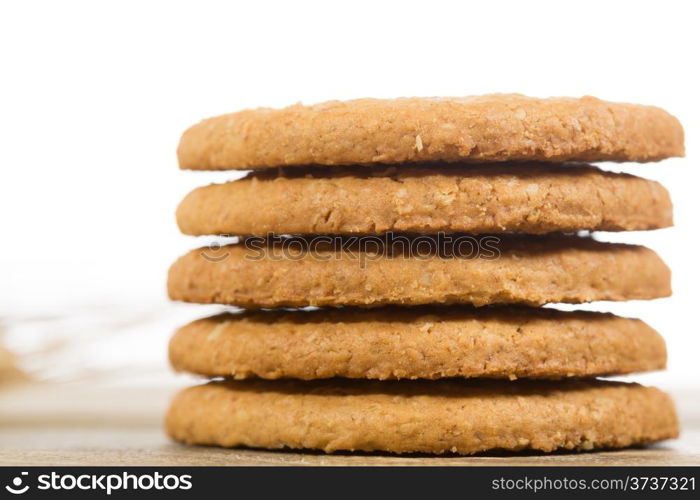 Homemade cookies corn on a white background