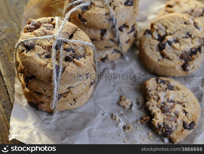 Homemade cookies on wooden table in the kitchen