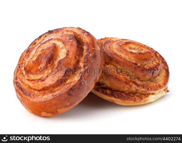 Homemade cream roll isolated on white background