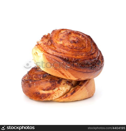 Homemade cream roll isolated on white background