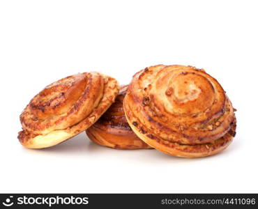 Homemade cream roll isolated on white background