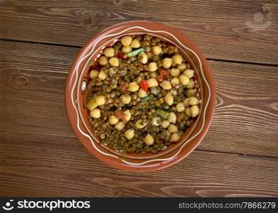 Homemade East West Lentil Stew - Mexican and Indian flavors food