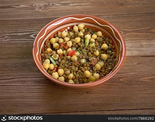 Homemade East West Lentil Stew - Mexican and Indian flavors food