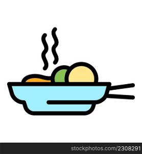 Homemade fried food icon. Outline homemade fried food vector icon color flat isolated. Homemade fried food icon color outline vector