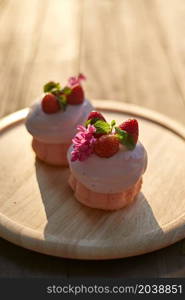 homemade fruit cake with stawberry. fruit cake with stawberry