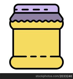 Homemade jam jar icon. Outline homemade jam jar vector icon color flat isolated. Homemade jam jar icon color outline vector