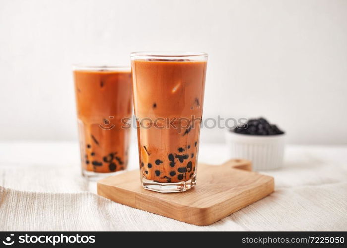 Homemade Milk Bubble Tea with Tapioca Pearls. . Milk Bubble Tea with Tapioca Pearls.