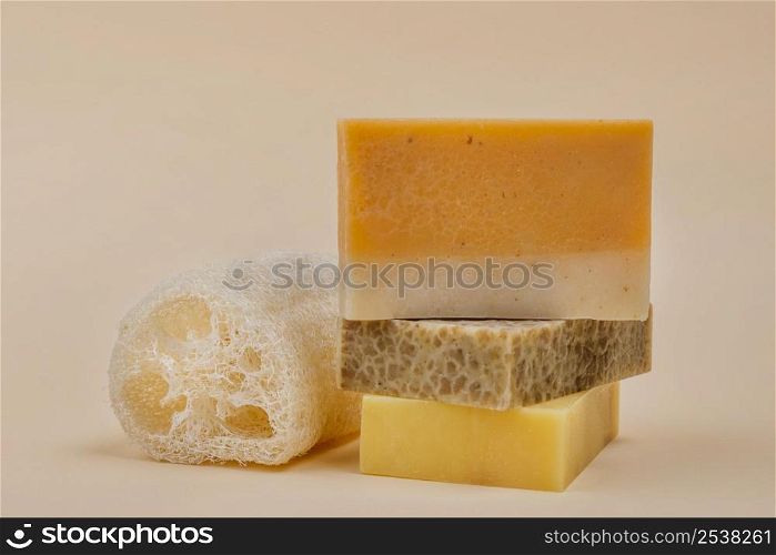 homemade orange yellow soap blocks