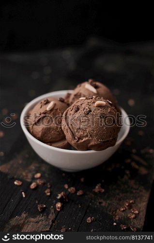 Homemade Organic Chocolate Ice Cream. .  Chocolate Ice Cream.