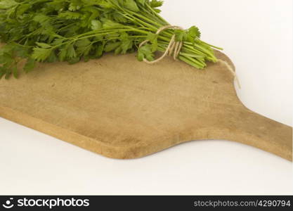 homemade parsley on a white background