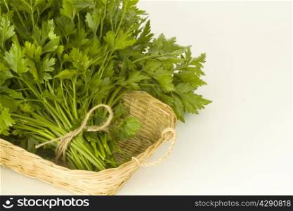 homemade parsley on a white background