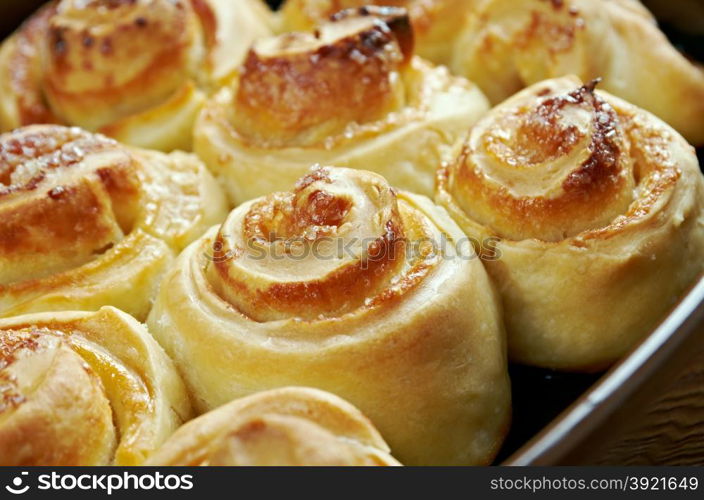 homemade pie - sweet buns close up