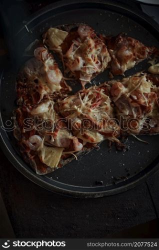 Homemade pizza with Fresh Mozzarella topping.. Homemade pizza