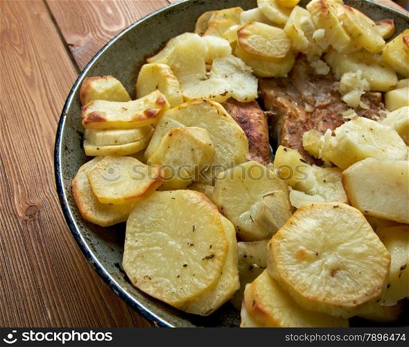 Homemade Pork baked Loins with potato countrylike&#xA;